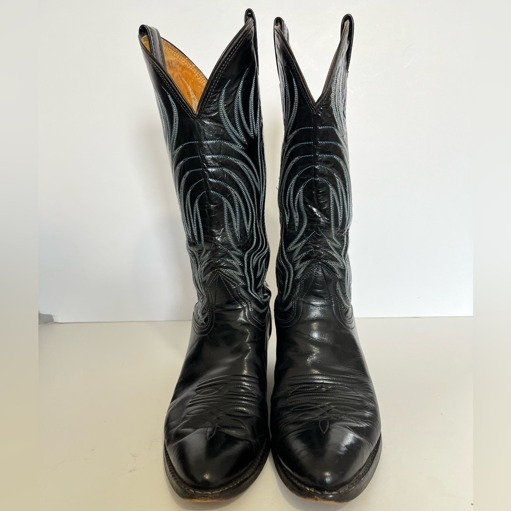 Nocona Men's Black Pointed Toe Cowboy Western Boots Size 8.5D - Picture 5 of 10